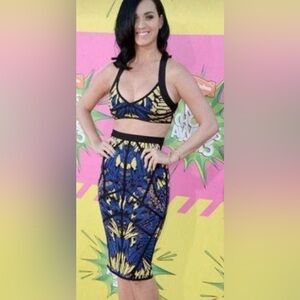 Herve Leger Abstract Butterfly Crop Top Bralette